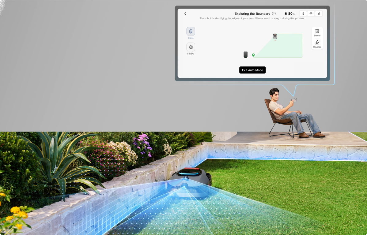 Włącz.<br>Zamapuj.<br>Rozpocznij koszenie